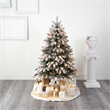 Nearly Natural 5ft Flocked South Carolina Spruce Christmas Tree w/ 300 Lights