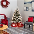 Nearly Natural 5ft Flocked South Carolina Spruce Christmas Tree w/ 300 Lights