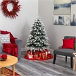 Nearly Natural 5ft Flocked South Carolina Spruce Christmas Tree w/ 300 Lights