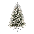 Nearly Natural 5ft Flocked South Carolina Spruce Christmas Tree w/ 300 Lights