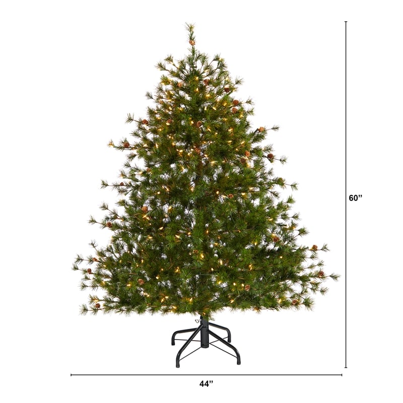 Nearly Natural 5ft Colorado Mountain Pine Christmas Tree w/ 250 Clear Lights