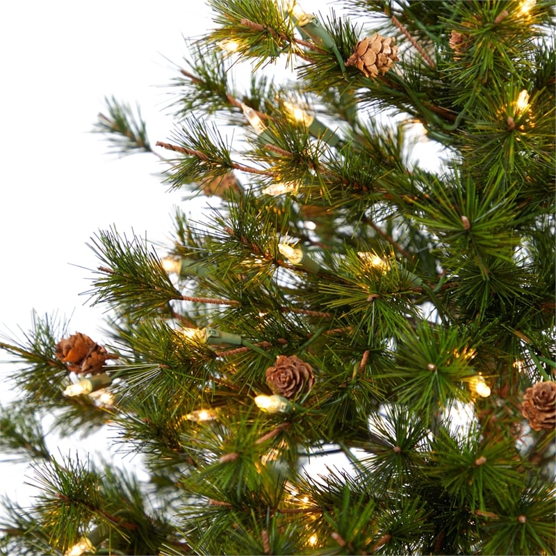Nearly Natural 5ft Colorado Mountain Pine Christmas Tree w/ 250 Clear Lights
