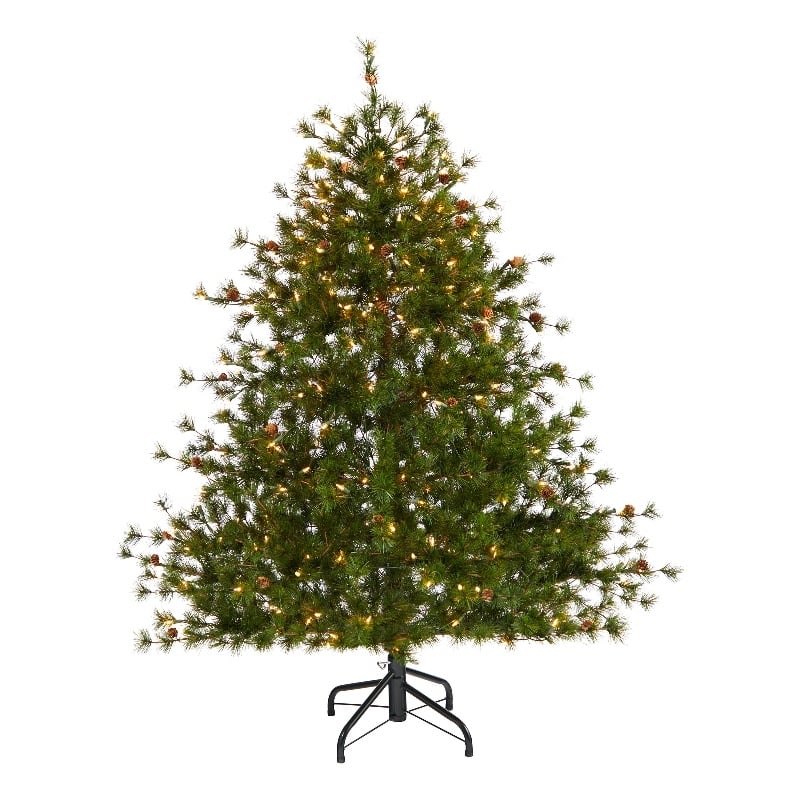 Nearly Natural 5ft Colorado Mountain Pine Christmas Tree w/ 250 Clear Lights