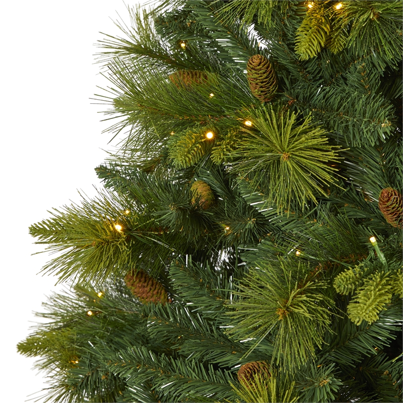 Nearly Natural 7.5ft North Carolina Mixed Pine Christmas Tree w/470 LED