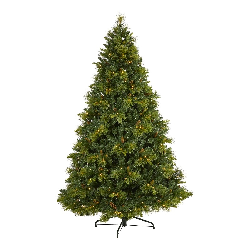Nearly Natural 7.5ft North Carolina Mixed Pine Christmas Tree w/470 LED