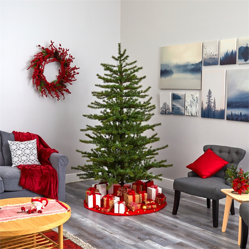 Nearly Natural 7ft Vancouver Mountain Pine Christmas Tree w/ 450 Clear Lights