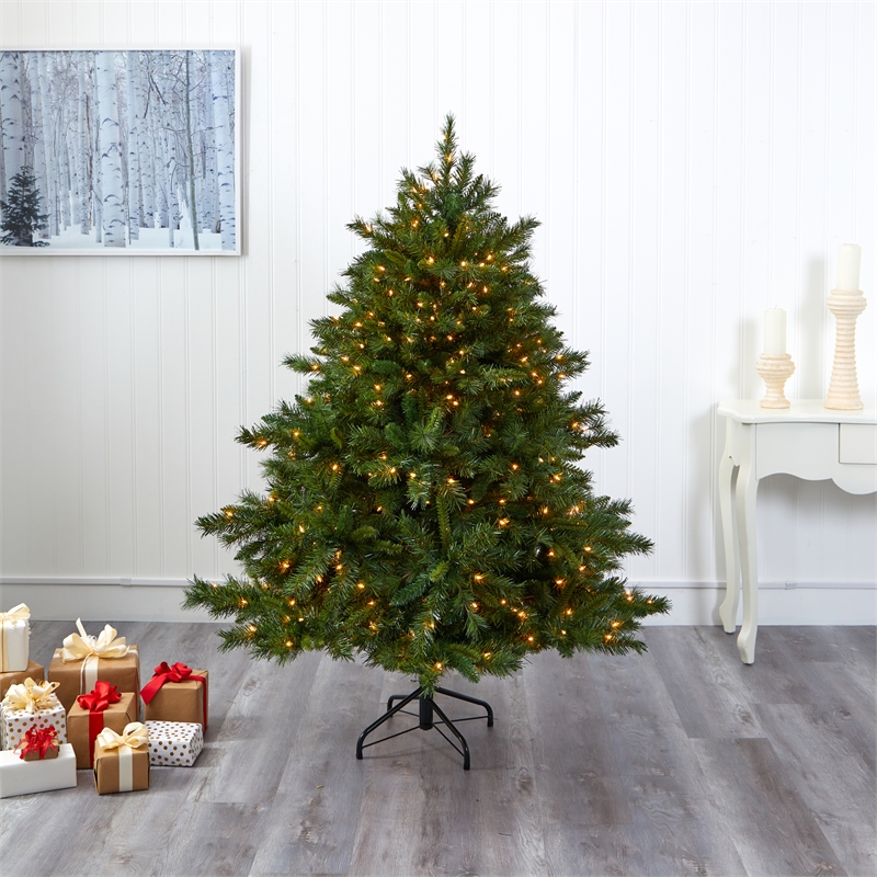 Nearly Natural 6ft Wyoming Mixed Pine Christmas Tree w/ 450 Clear Lights
