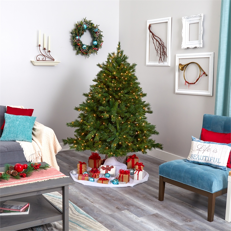 Nearly Natural 6ft Wyoming Mixed Pine Christmas Tree w/ 450 Clear Lights