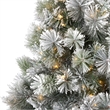 Nearly Natural 7ft Flocked Oregon Pine Christmas Tree w/ 400 Clear Lights