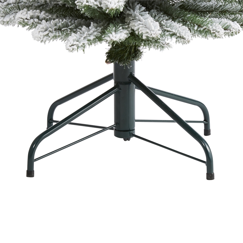 Nearly Natural 6ft Flocked Pencil Artificial Christmas Tree