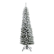 Nearly Natural 6ft Flocked Pencil Artificial Christmas Tree