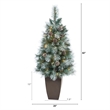 Nearly Natural 3.5ft Frosted Tip BC Mountain Pine Christmas Tree in White