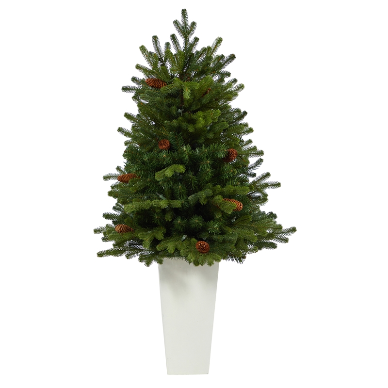 Nearly Natural 3.5ft Yukon Mountain Fir Christmas Tree w/ 50 Clear Lights