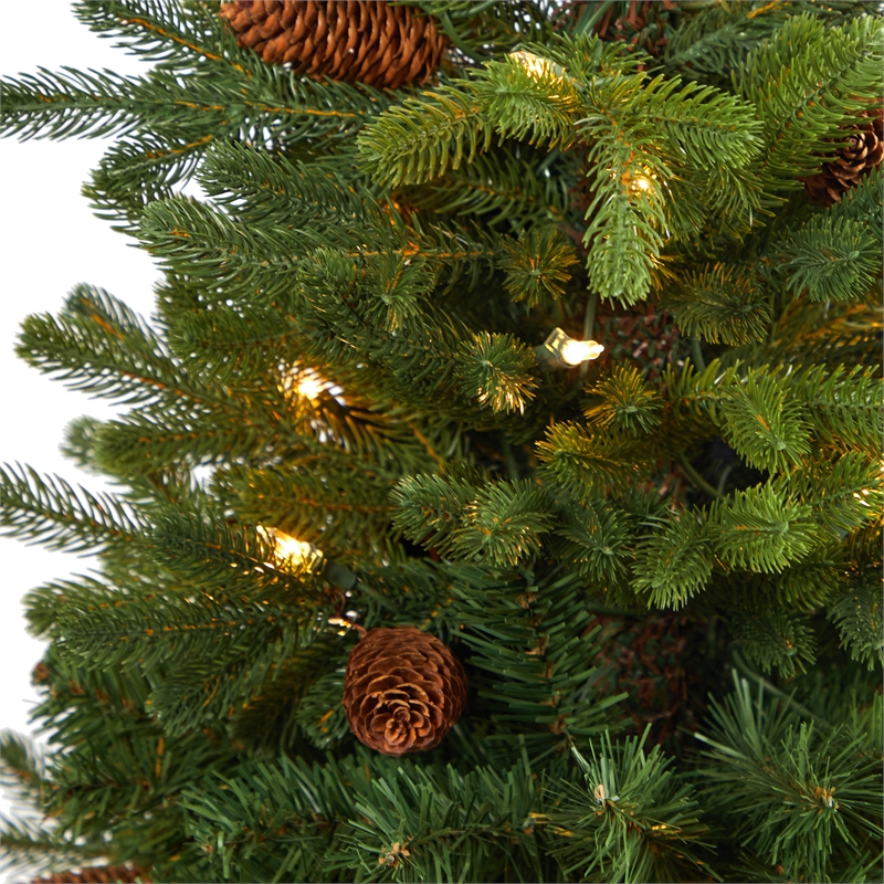 Nearly Natural 3.5ft Yukon Mountain Fir Christmas Tree w/ 50 Clear Lights