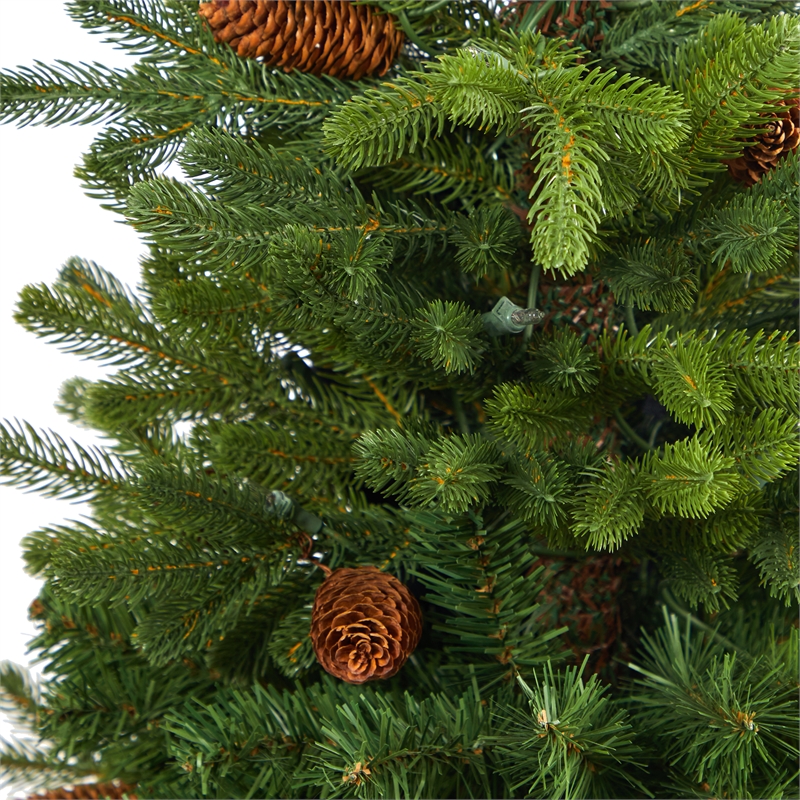 Nearly Natural 3.5ft Yukon Mountain Fir Christmas Tree w/ 50 Clear Lights