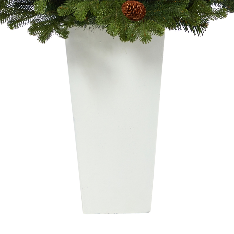 Nearly Natural 3.5ft Yukon Mountain Fir Christmas Tree w/ 50 Clear Lights