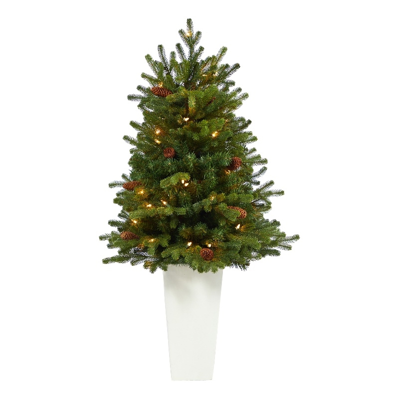 Nearly Natural 3.5ft Yukon Mountain Fir Christmas Tree w/ 50 Clear Lights