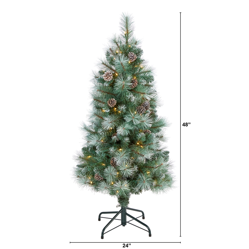 Nearly Natural 4ft Frosted Tip British Columbia Mountain Pine Christmas Tree
