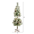 Nearly Natural 3ft Flocked Christmas Tree Topiary w/ 50 Warm White LED