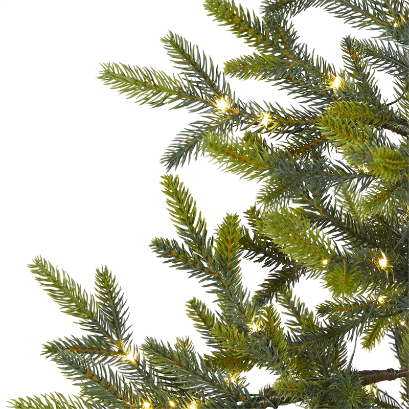 Nearly Natural 4ft Fraser Fir Natural Look Christmas Tree w/ 100 Clear LED