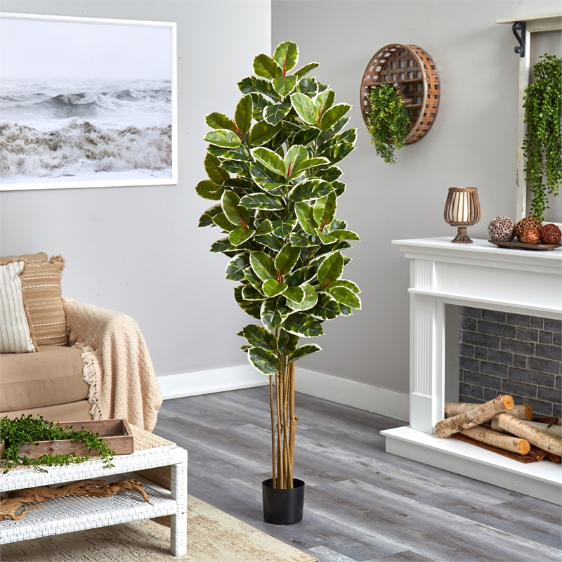 Nearly Natural 6ft Oak Artificial Tree UV Resistant (Indoor/Outdoor) in Green