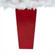 Nearly Natural 4.5ft White Christmas Tree w/ 100 Clear LED Lights in Red Planter
