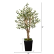 Nearly Natural 4.5ft Olive Artificial Tree in Black Metal Planter in Green