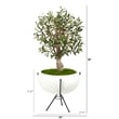Nearly Natural 3ft Olive Artificial Tree in White Planter with Metal Stand