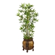 Nearly Natural 4.5ft Bamboo Palm Artificial Tree in Decorative Planter in Green