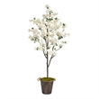 Nearly Natural 6ft Cherry Blossom Artificial Tree in Metal Pail w/ Rope