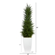 Nearly Natural 3.5ft Cypress Tree in White Metal Planter UV Resistant in Green