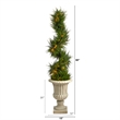 Nearly Natural 5ft Spiral Cypress Tree in Sand Finished Urn w/ 80 Clear LED