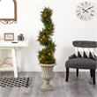 Nearly Natural 5ft Spiral Cypress Tree in Sand Finished Urn w/ 80 Clear LED