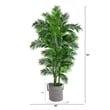 Nearly Natural 6ft Curvy Parlor Palm Tree in Black & White Natural Jute & Cotton