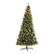 Nearly Natural 10ft Frosted Swiss Pine Christmas Tree w/ 850 Clear LED Lights
