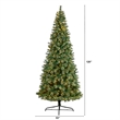 Nearly Natural 10ft Wisconsin Slim Snow Tip Pine Christmas Tree w/1050 Clear LED