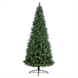 Nearly Natural 10ft Wisconsin Slim Snow Tip Pine Christmas Tree w/1050 Clear LED