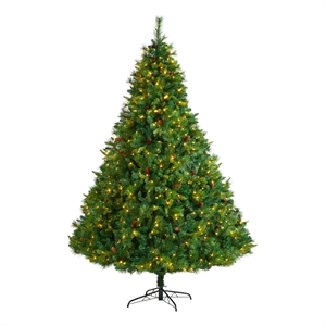Nearly Natural 8ft West Virginia Full Bodied Mixed Pine Christmas Tree w/700 LED