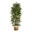 Nearly Natural 6ft Artificial Bamboo Tree with Handmade Jute & Cotton Basket