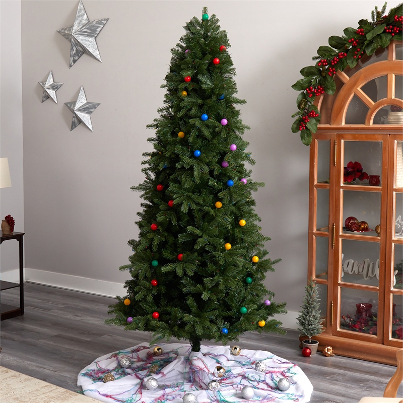 Nearly Natural 7.5ft Montana Mountain Fir Christmas Tree w/ 650 Multi Color LED