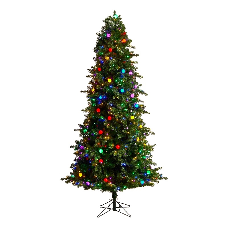Nearly Natural 7.5ft Montana Mountain Fir Christmas Tree w/ 650 Multi Color LED