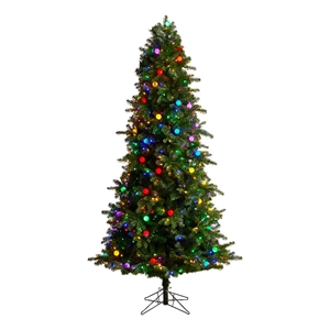 Nearly Natural 7.5ft Montana Mountain Fir Christmas Tree w/ 650 Multi Color LED