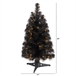 Nearly Natural 2ft Black Christmas Tree w/ 35 LED Lights 72 Bendable Branches