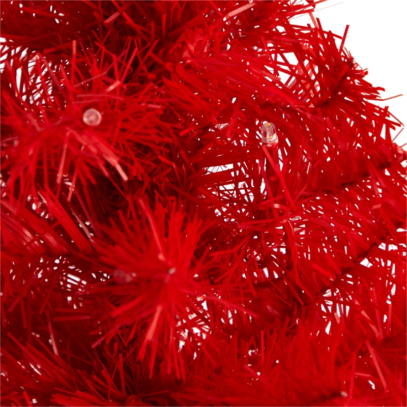 Nearly Natural 2ft Red Artificial Christmas Tree with 35 LED Lights