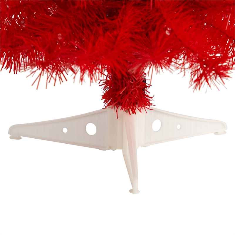 Nearly Natural 2ft Red Artificial Christmas Tree with 35 LED Lights