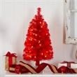 Nearly Natural 2ft Red Artificial Christmas Tree with 35 LED Lights