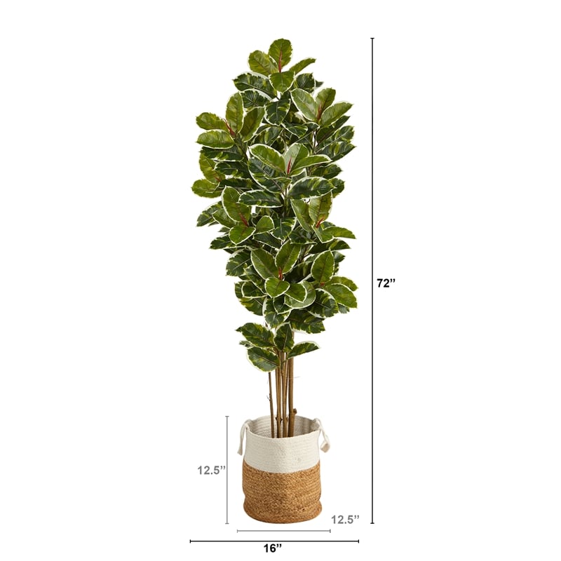 Nearly Natural 6ft Oak Tree in Handmade Jute & Cotton Planter UV Resistant