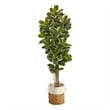 Nearly Natural 6ft Oak Tree in Handmade Jute & Cotton Planter UV Resistant