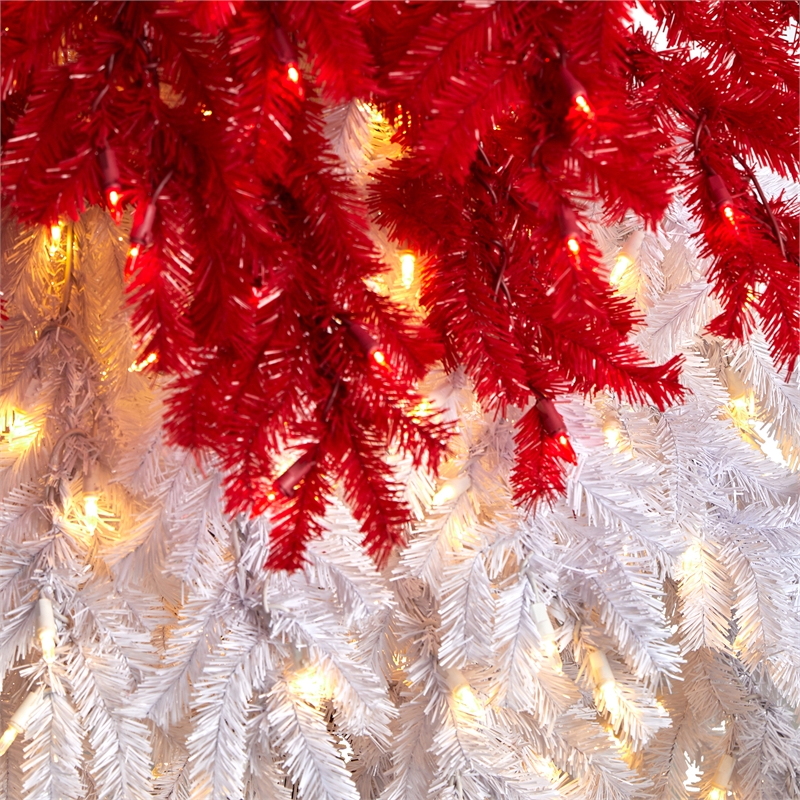 Nearly Natural 9ft Holiday Red Santa Hat Christmas Tree w/ 600 LED Multi-Color