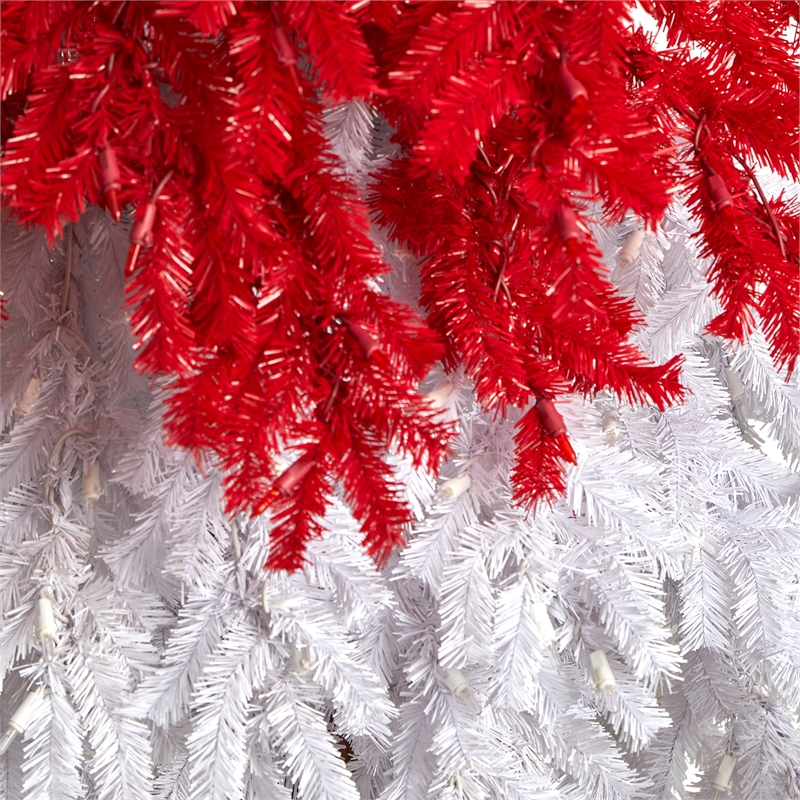 Nearly Natural 9ft Holiday Red Santa Hat Christmas Tree w/ 600 LED Multi-Color